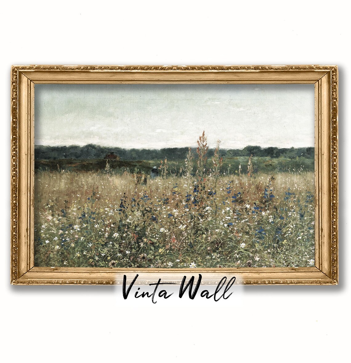 Wildflower Meadow Field Vintage Landscape Painting Nature Poster - Image 3