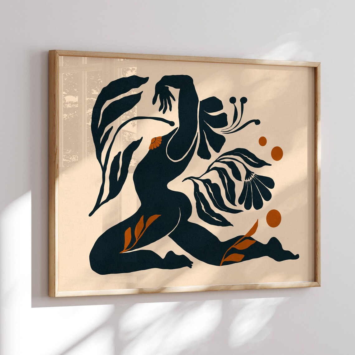 Matisse-Inspired Floral Woman Art Print, Boho Decor