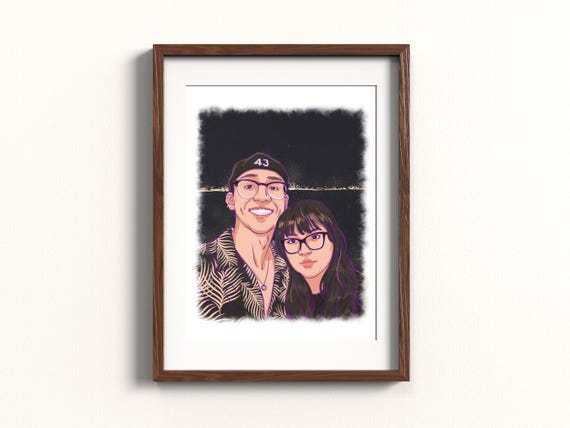 Custom Art Print From Photo Birthday Gift For Him Engagement Drawing Family Portrait Custom Illustration Personalised Photo House Print