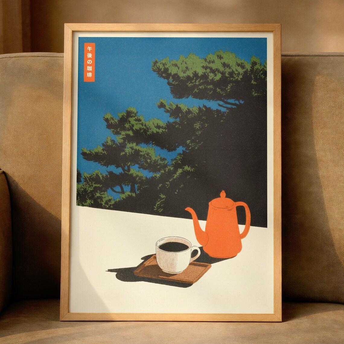 Japanese Tea Poster Japandi Kitchen Wall Art Mid Century Decor Minimalist Teapot Print