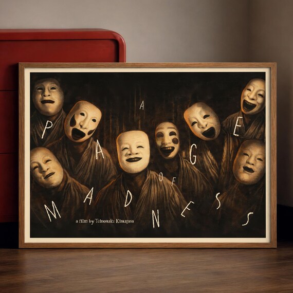 A Page of Madness 1926 Japanese Silent Film Horror Mask Poster