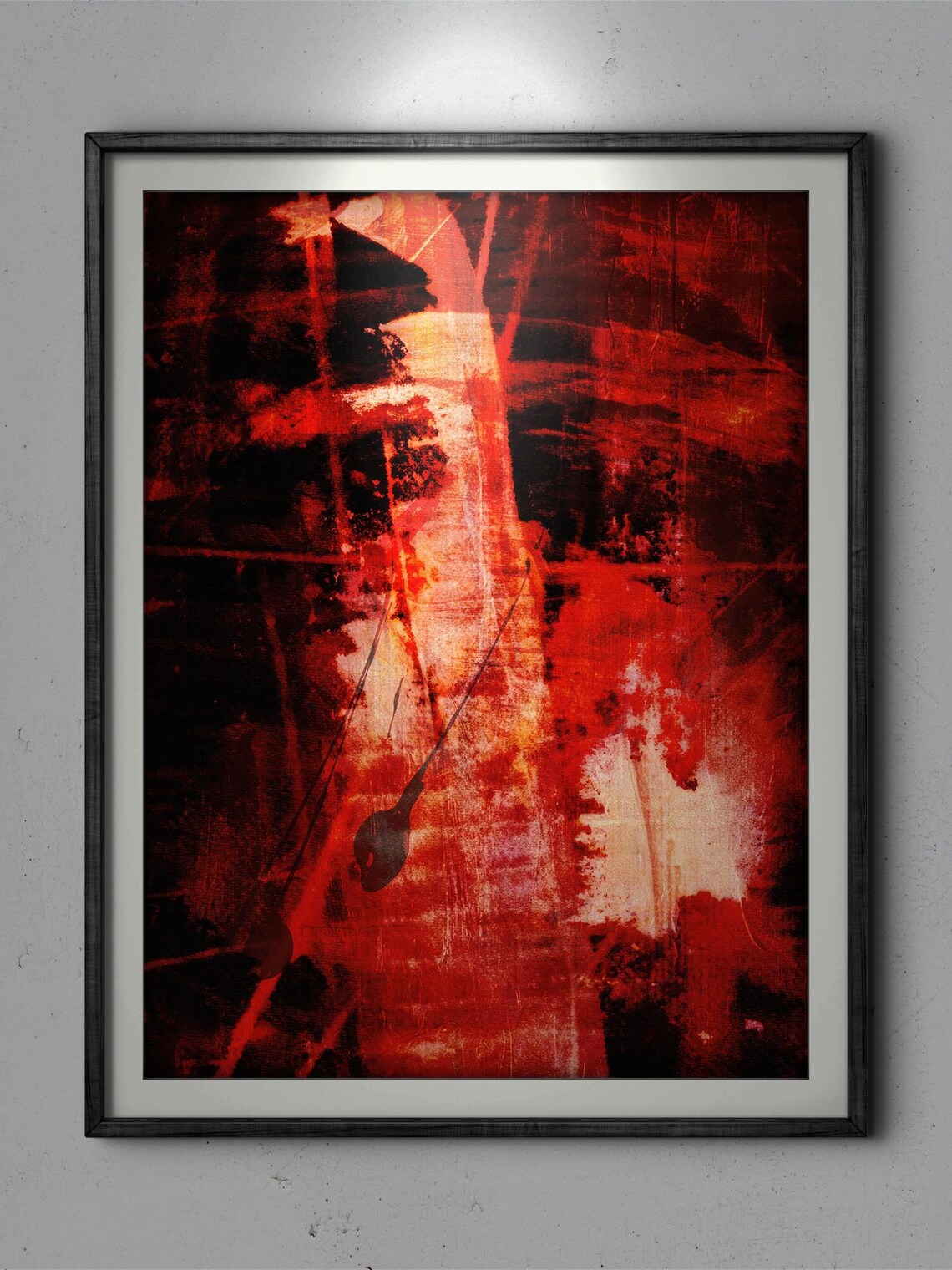 Abstract Nature Painting - Vibrant Reds Oranges And Blacks - Image 3