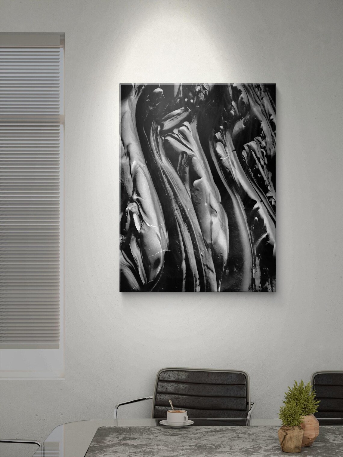 Abstract Acrylic Painting, Tactile Organic Shapes - Image 3