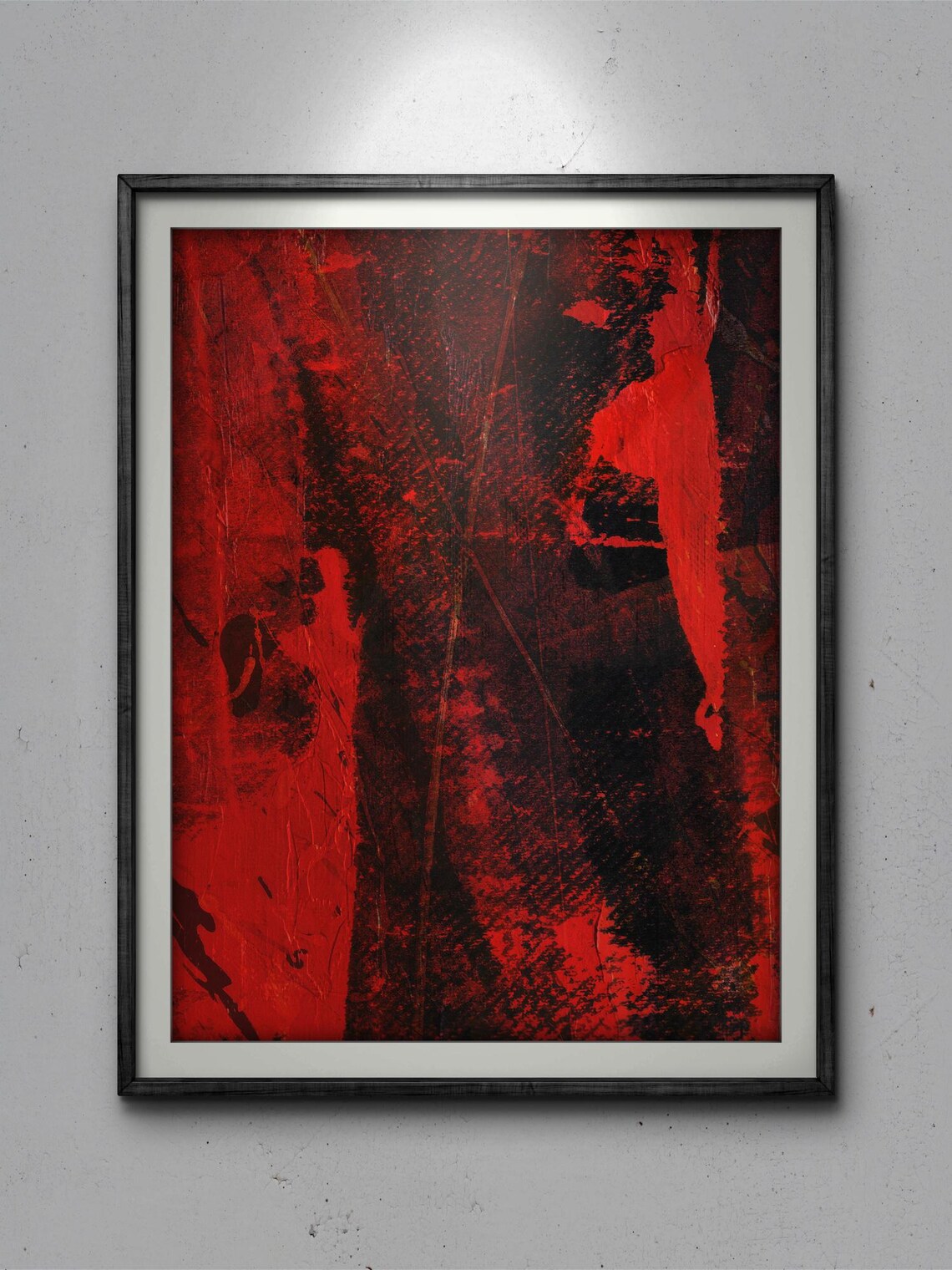 Abstract Dark Nature Painting, Acrylic Brushstrokes - Image 3