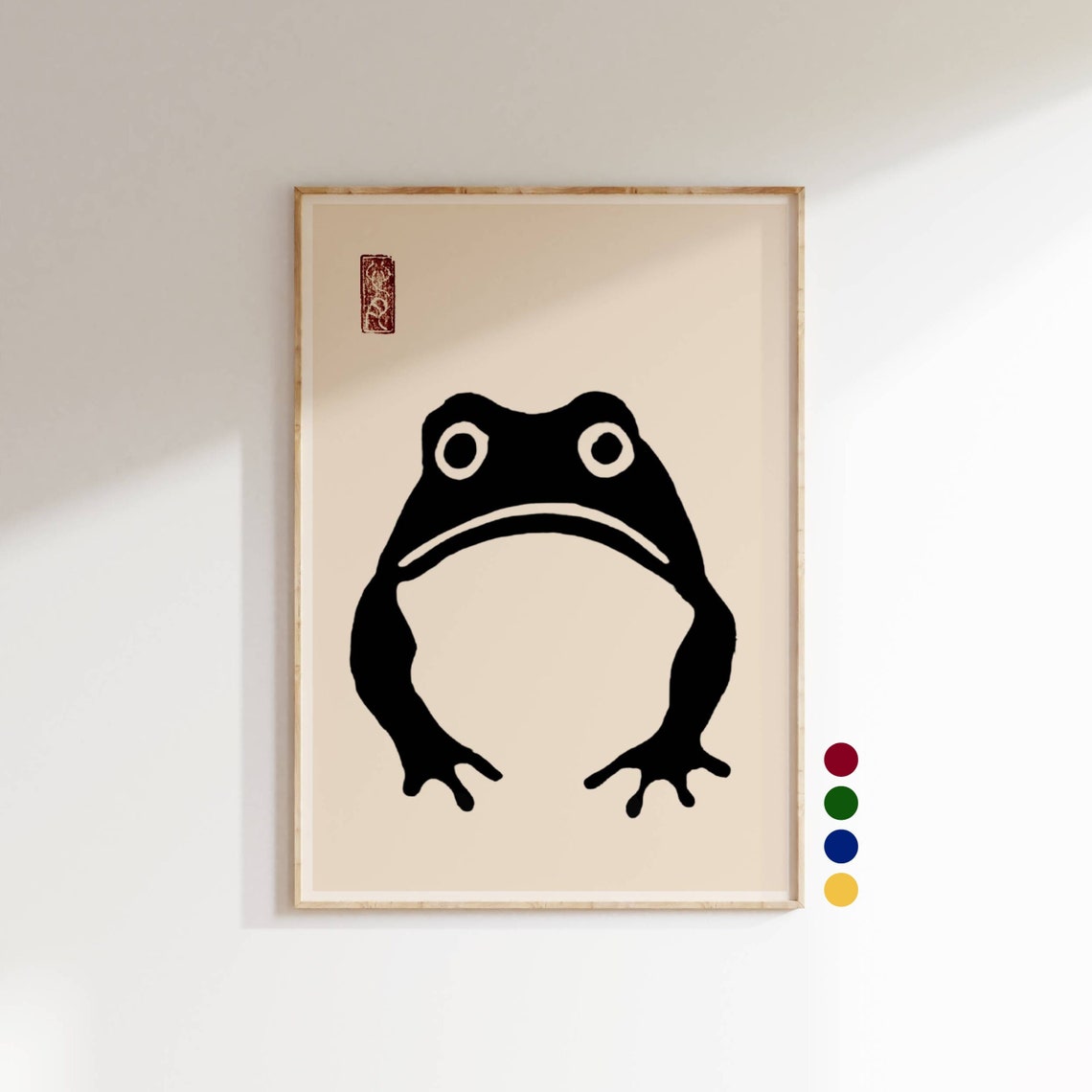 Matsumoto Hoji Emotional Frog Japanese Ink Wabi Sabi Art Poster