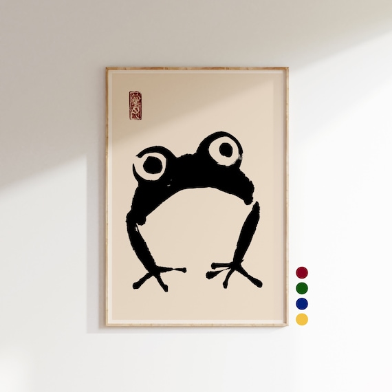 Matsumoto Hoji Frog Poster, Japanese Minimalist Art