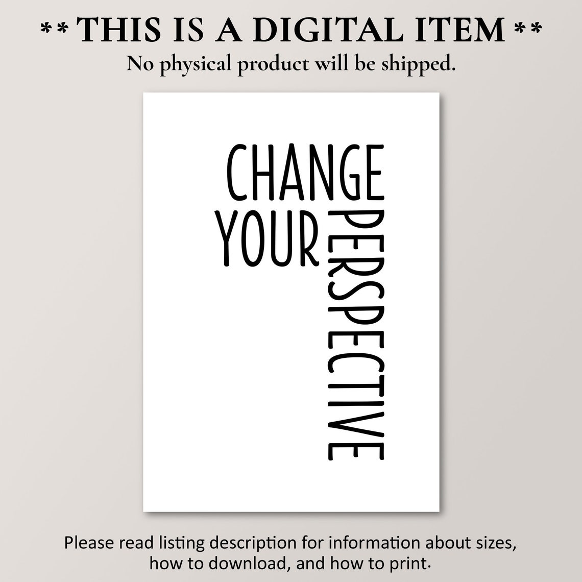 Change Your Perspective Motivational Typography Quote Poster - Image 2