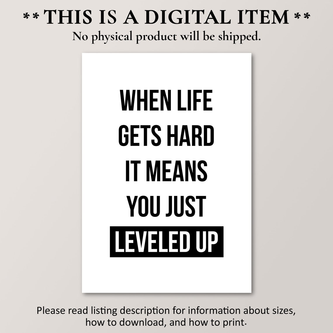 When Life Gets Hard It Means You Just Leveled Up Gamer Art Print - Image 4