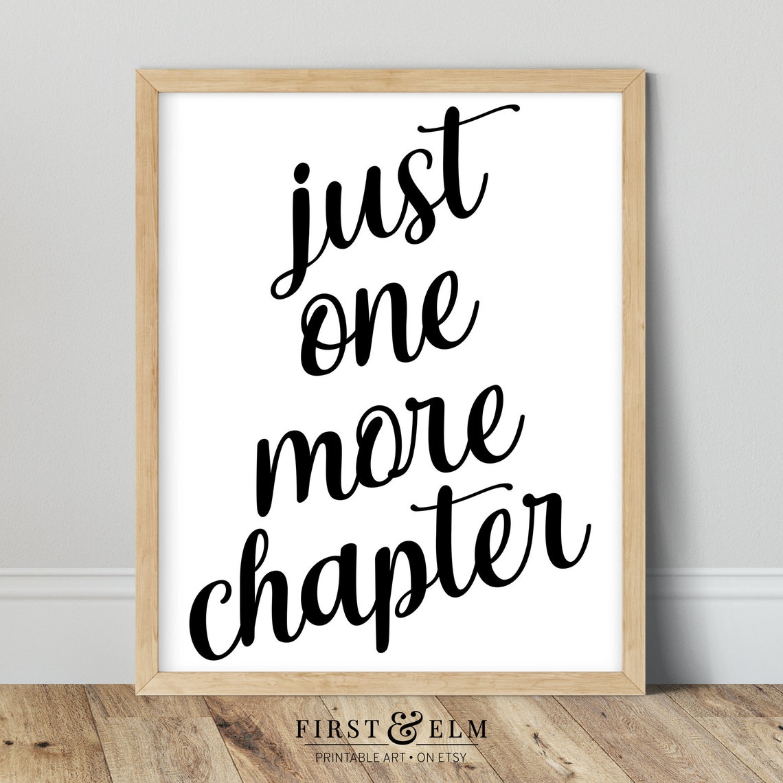 Just One More Chapter Book Lover Script Reading Nook Decor Art Print - Image 2