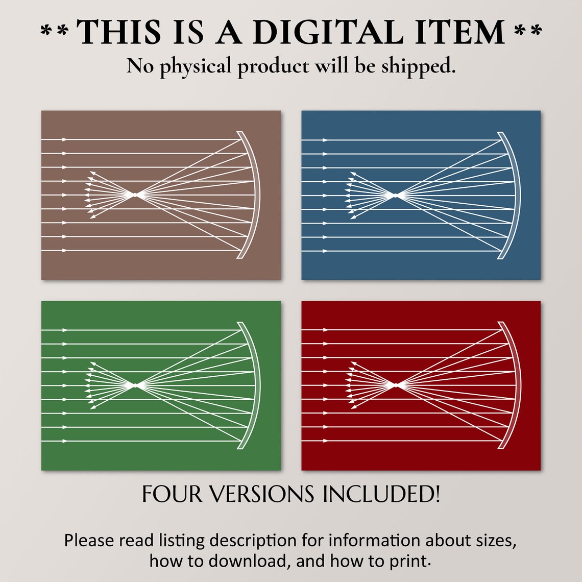Concave Mirror Reflection Rays Optics Physics Classroom Poster - Image 2