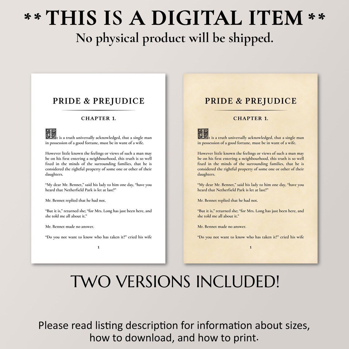 Pride And Prejudice Literary Art Print, Novel Pages - Image 2