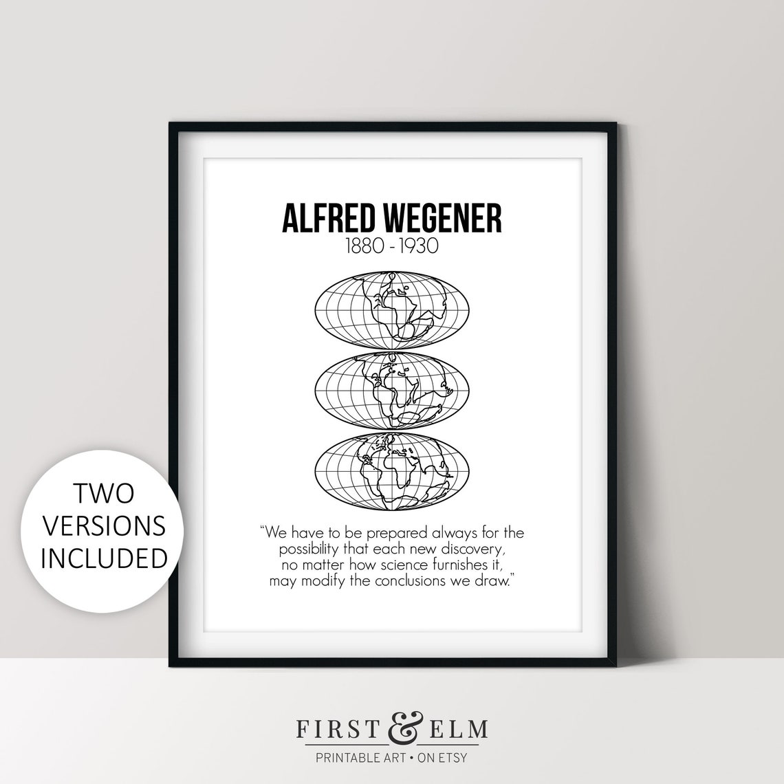 Alfred Wegener 1880 1930 Continental Drift Geologist Quote Art Print