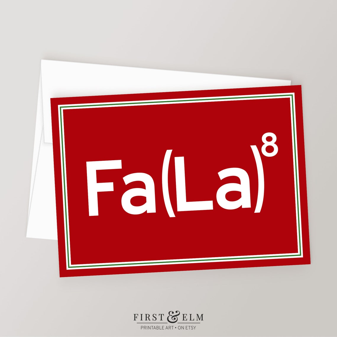 Fa La Math Equation Christmas Card Print Nerdy Holiday Greeting Fun