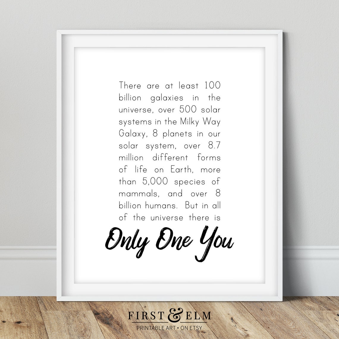 Only One You Astronomy Space Facts Motivational Poster Space Theme