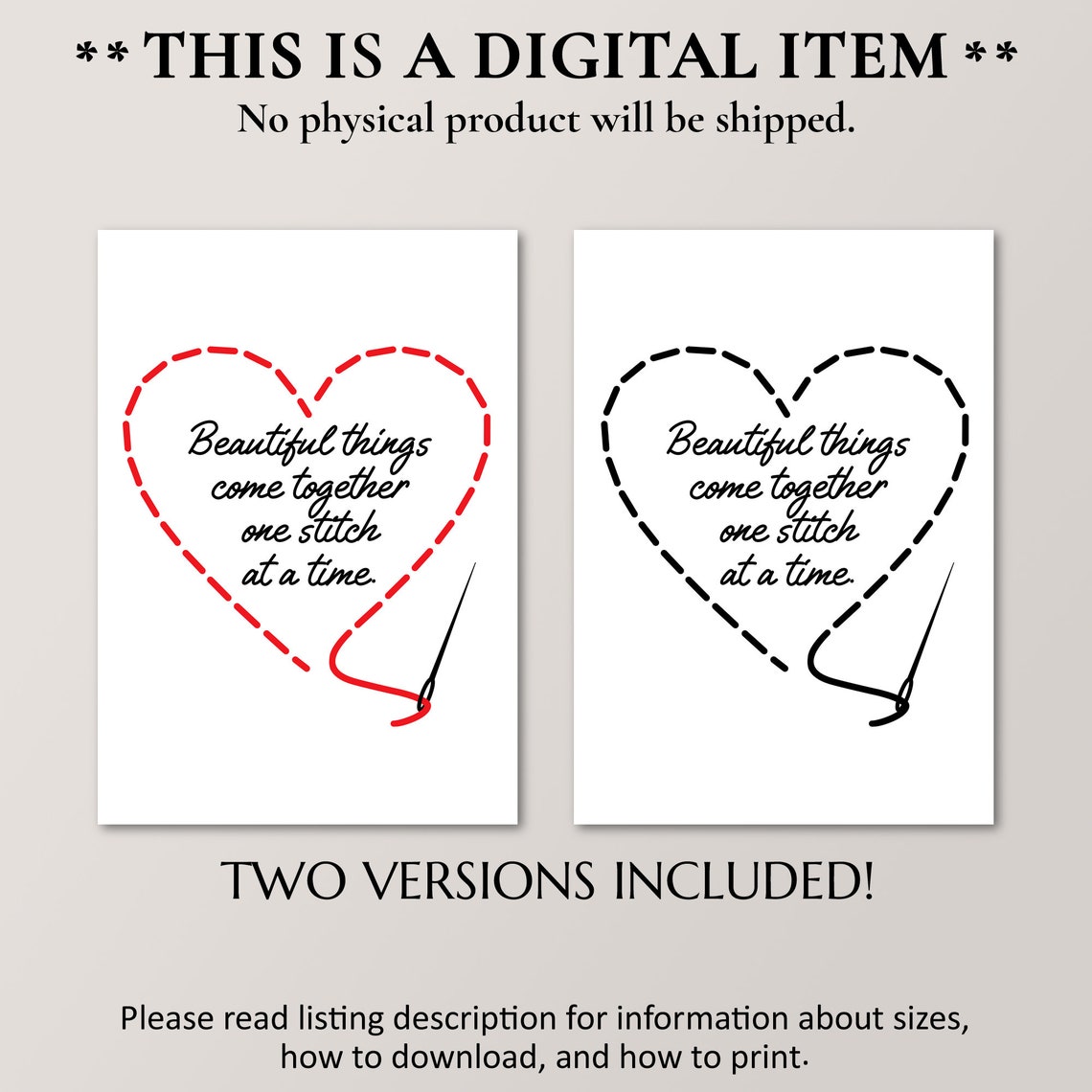 Beautiful Things Come Together One Stitch At A Time Heart Poster - Image 4