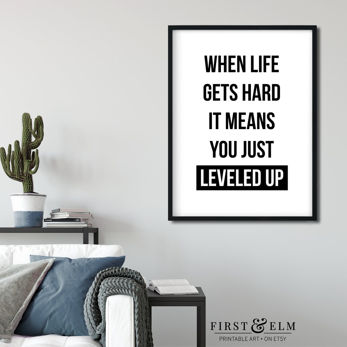 When Life Gets Hard It Means You Just Leveled Up Gamer Art Print - Image 2
