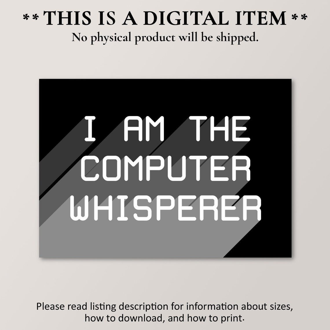 I Am The Computer Whisperer Bold Funny Nerd Tech Humor Poster - Image 2