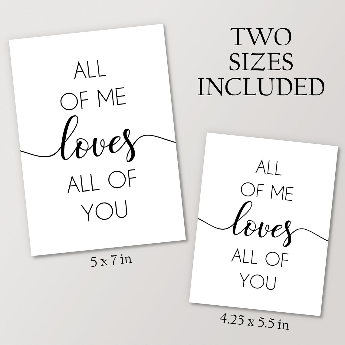 All Of Me Loves All Of You Romantic Card Love Quote Wall Poster - Image 3