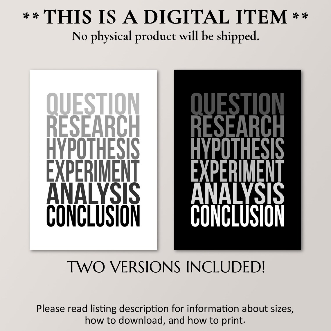 Scientific Method Minimalist Art Print, Classroom Decor - Image 2