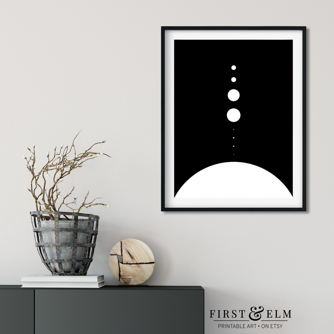 Planets To Scale Wall Art, Minimalist Space Poster - Image 2
