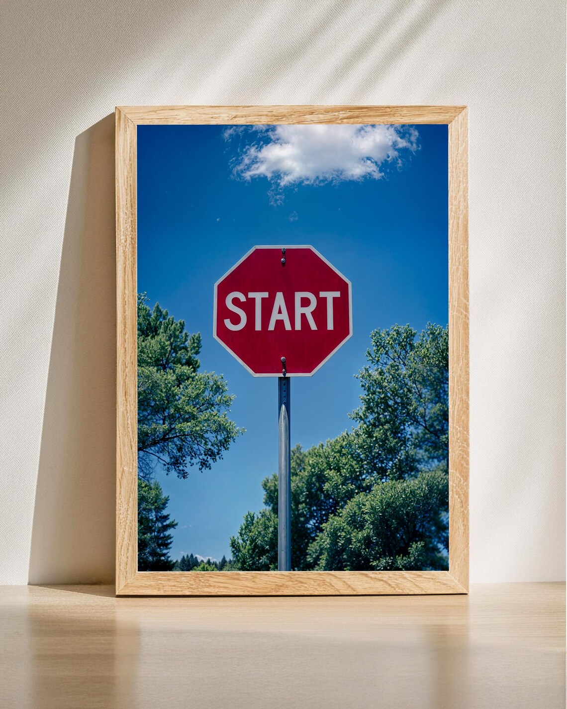 Motivational Start Sign Poster Wall Art Urban Pop Inspirational Decor Office Motivation