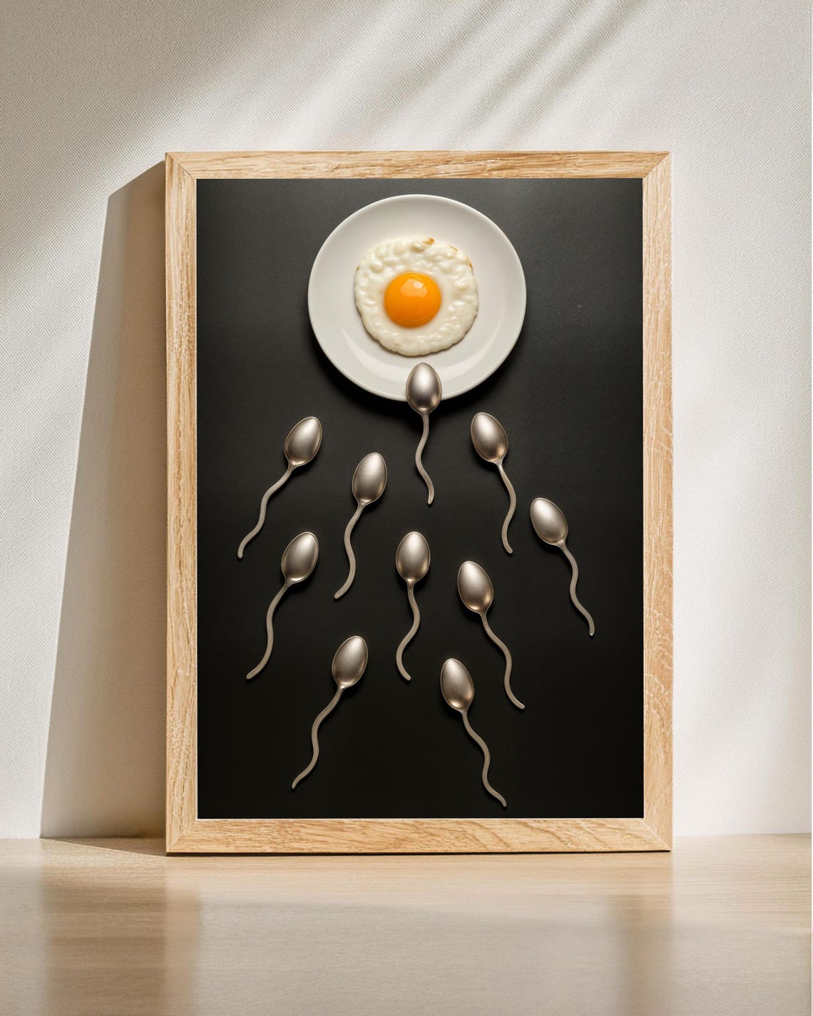 Spoons With a Mission Funny Breakfast Egg Kitchen Wall Art Decor