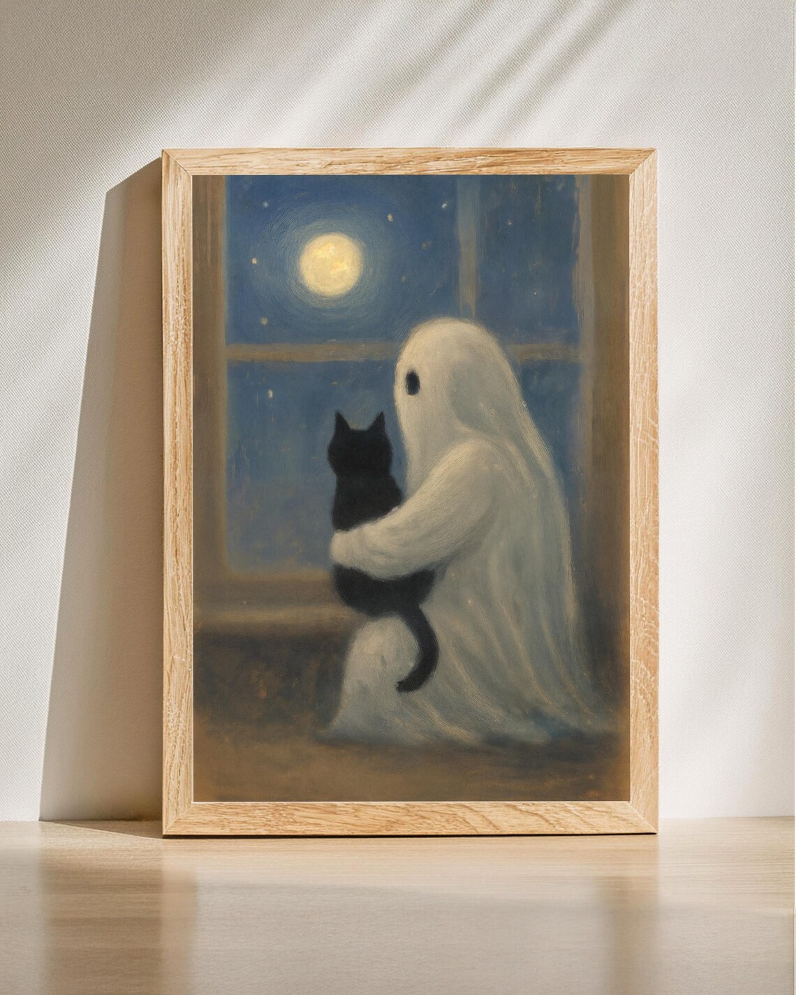 And Cat Print Spooky Cute Halloween Wall Art Lover Gift Cozy Decor