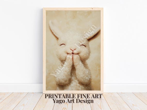 Cute Lamb Painting Wall Art Print Nursery Wall Art Easter Wall Print Easter Lamb Portrait Wall Art Decor Vintage Neutral Beige Color