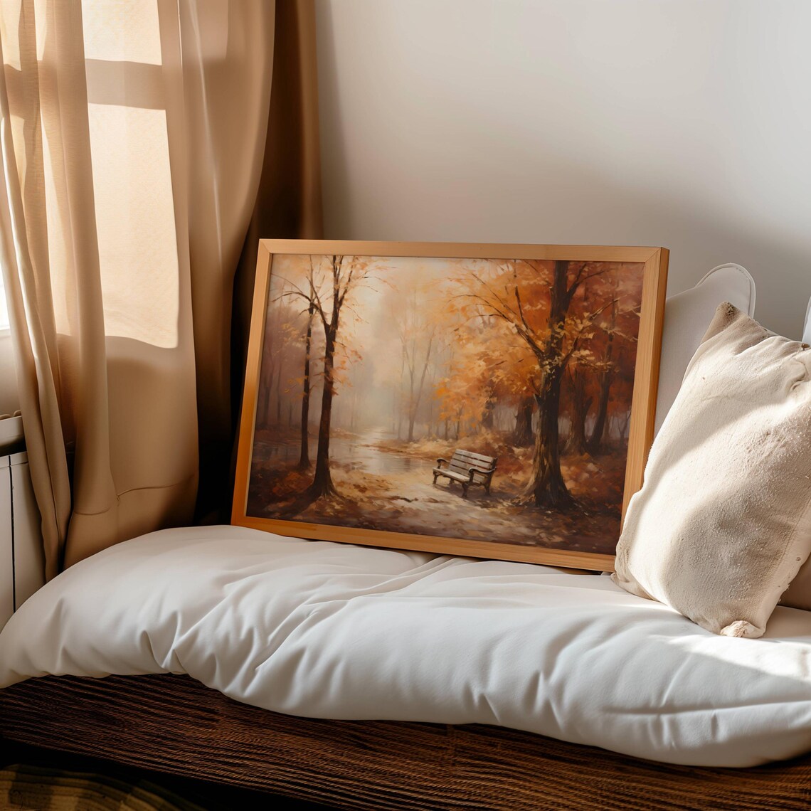 Sunny Autumn Park, Rustic Countryside Scenery - Image 2