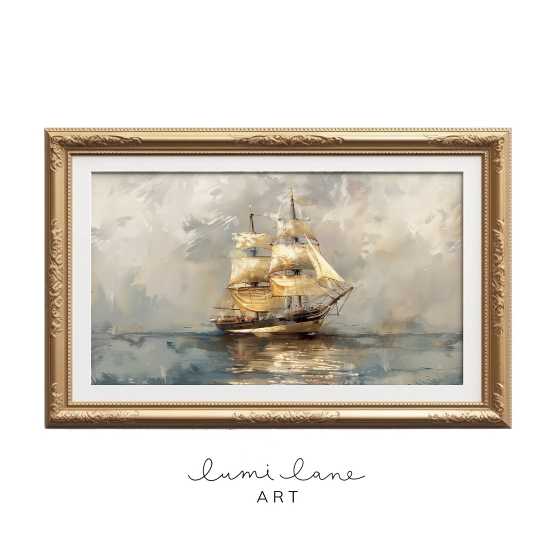 Sailing Ship Vintage-Inspired Nautical Art Print