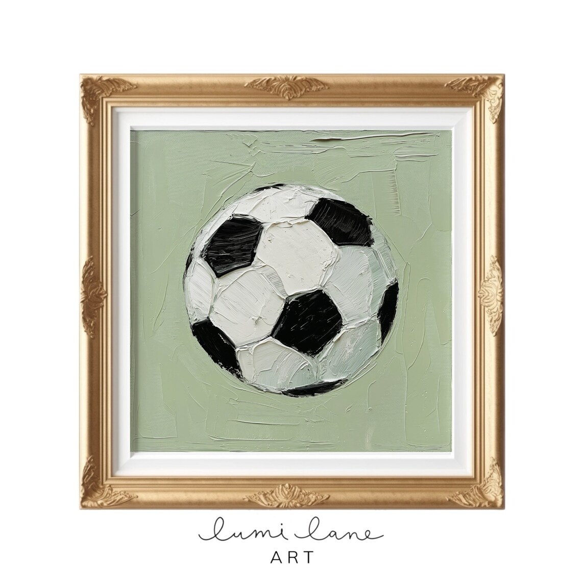 Soccer Ball Art Print, Green Sport Football