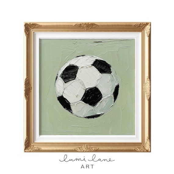 Soccer Ball Art Print, Green Sport Football