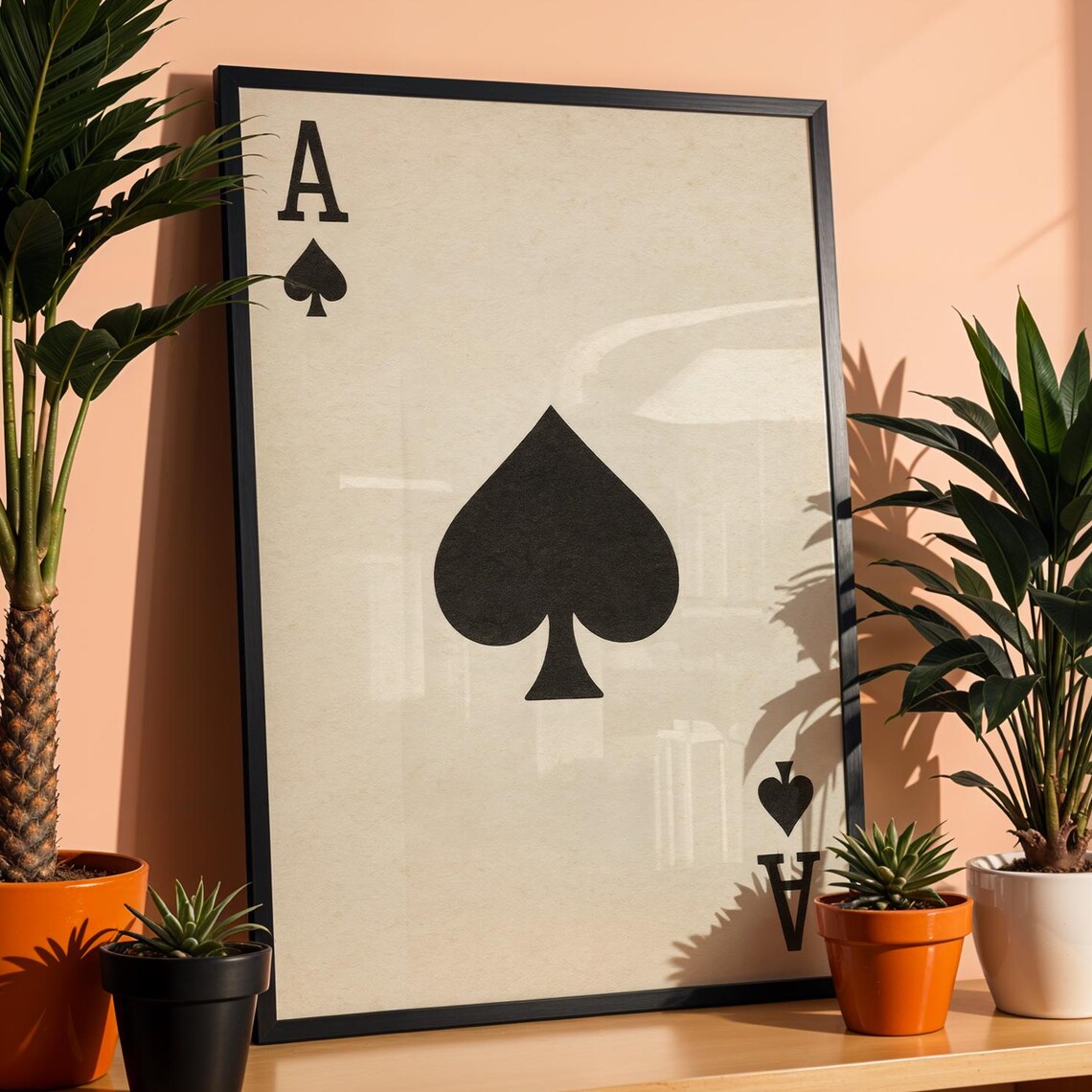 Ace Of Spades Minimalist Poker Decor Poster