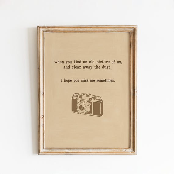 Old Picture Lyric Poster Vintage Camera Wall Art Print