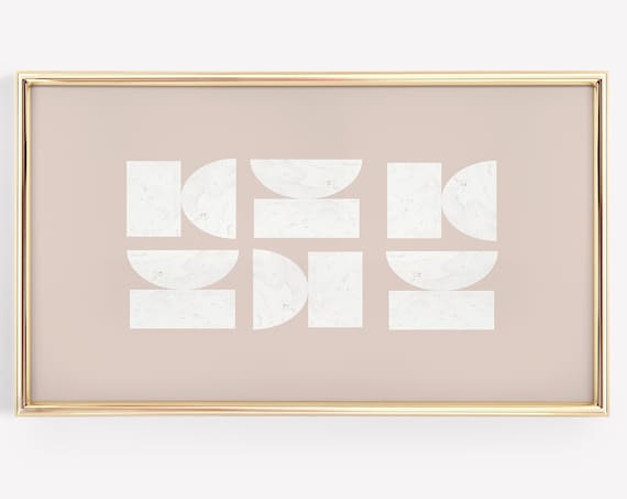 Neutral Frame Tv Mid Century Modern Abstract Art For 4k Tv Modern Contemporary Decor Geometric Minimal