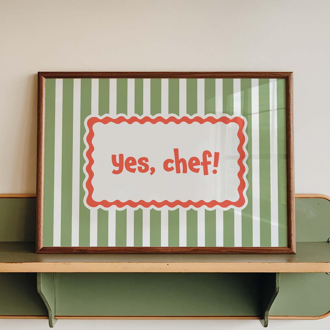 Yes Chef Funny Kitchen Quote, Retro Decor