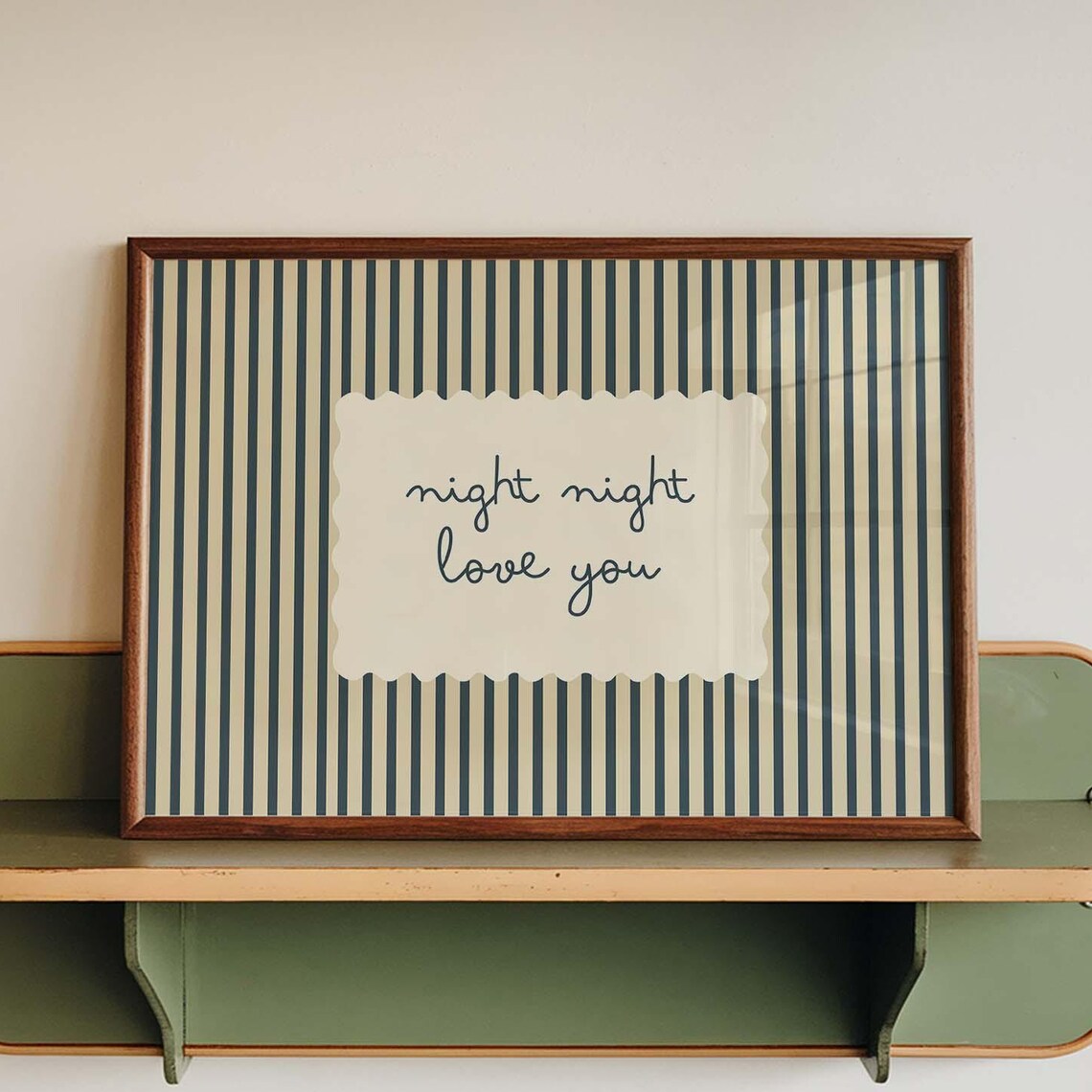 Night Love You Bedroom Nursery Retro Wall Art Print