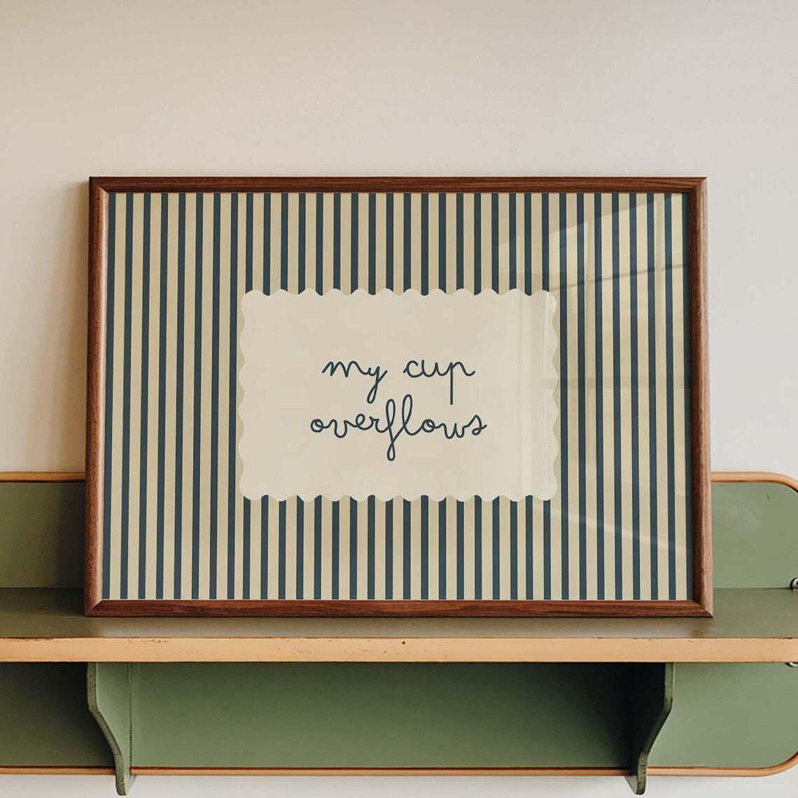 My Cup Overflows Scripture Print, Minimalist Christian Decor