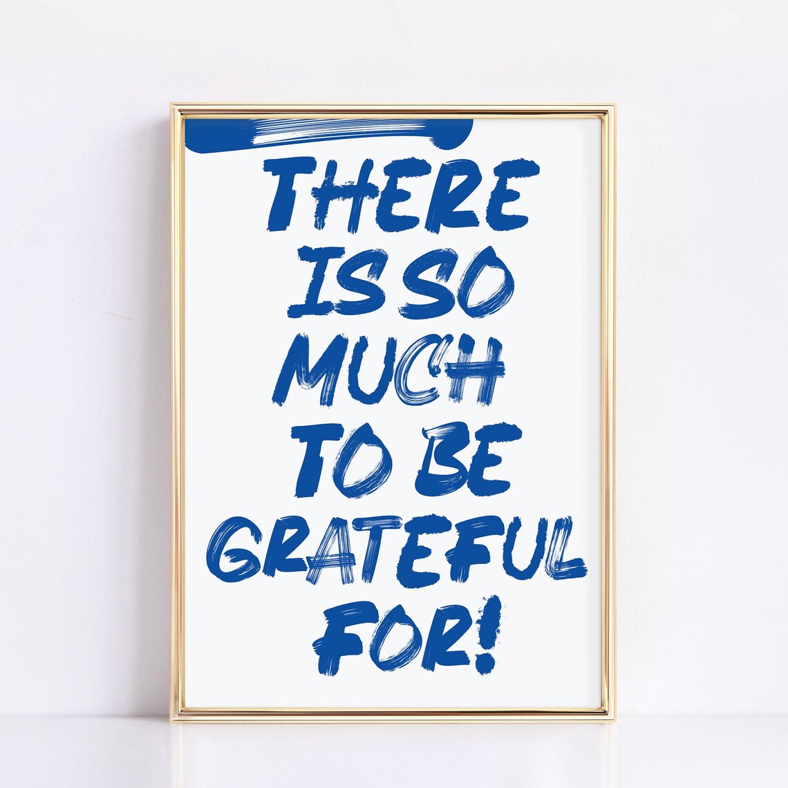 Positive Affirmation Print, Preppy Navy Blue Wall Art