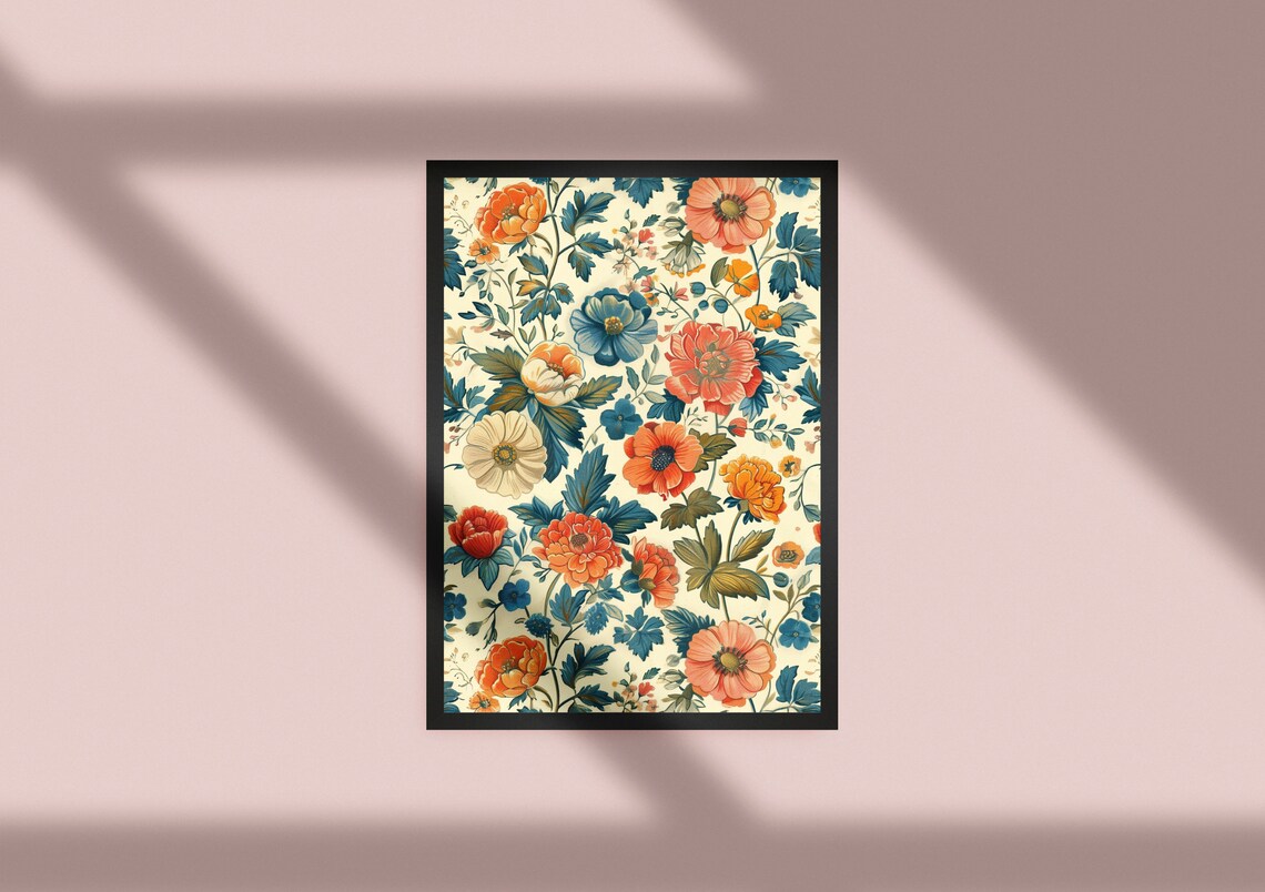 Colorful Flower Painting Grandmillennial Art Print