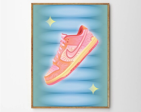 Sneaker Poster Shoe Illustration Y2k Print Retro Wall Art Home Decor