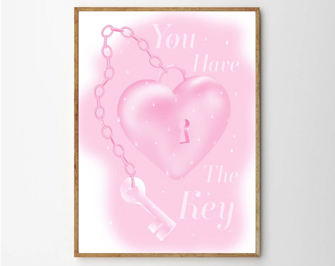 Self Love Wall Art Retro Heart Locket Motivational Poster Positive Care Home Decor