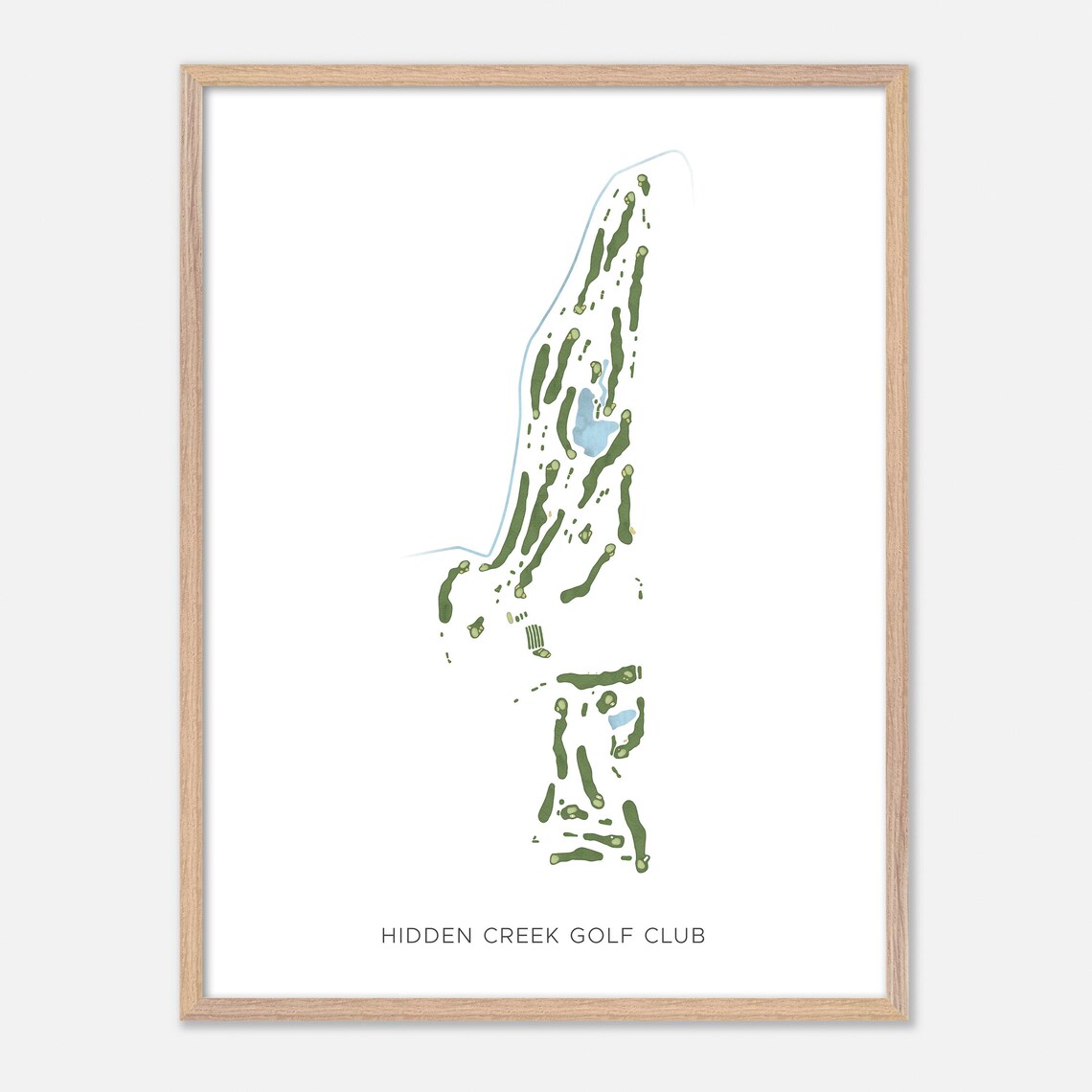 Hidden Creek Golf Club Indiana Minimal Course Layout Map Poster - Image 2