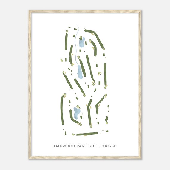Oakwood Park Golf Course Wisconsin Modern Watercolor Map Golfer Gift Golf Wall Art Golf Poster Print Course Layout
