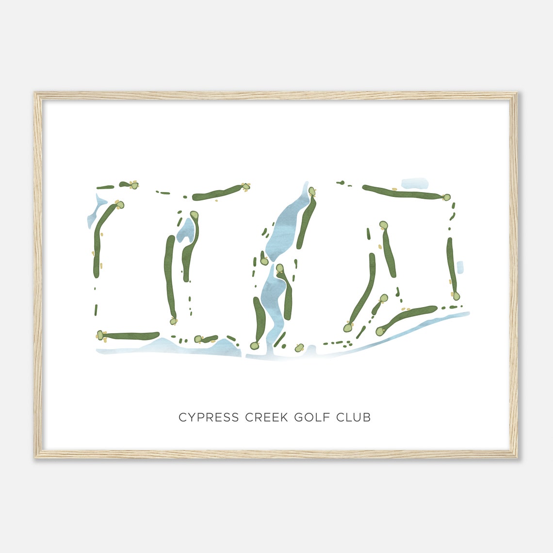 Cypress Creek Golf Club Classic Minimalist Course Layout Poster - Image 2