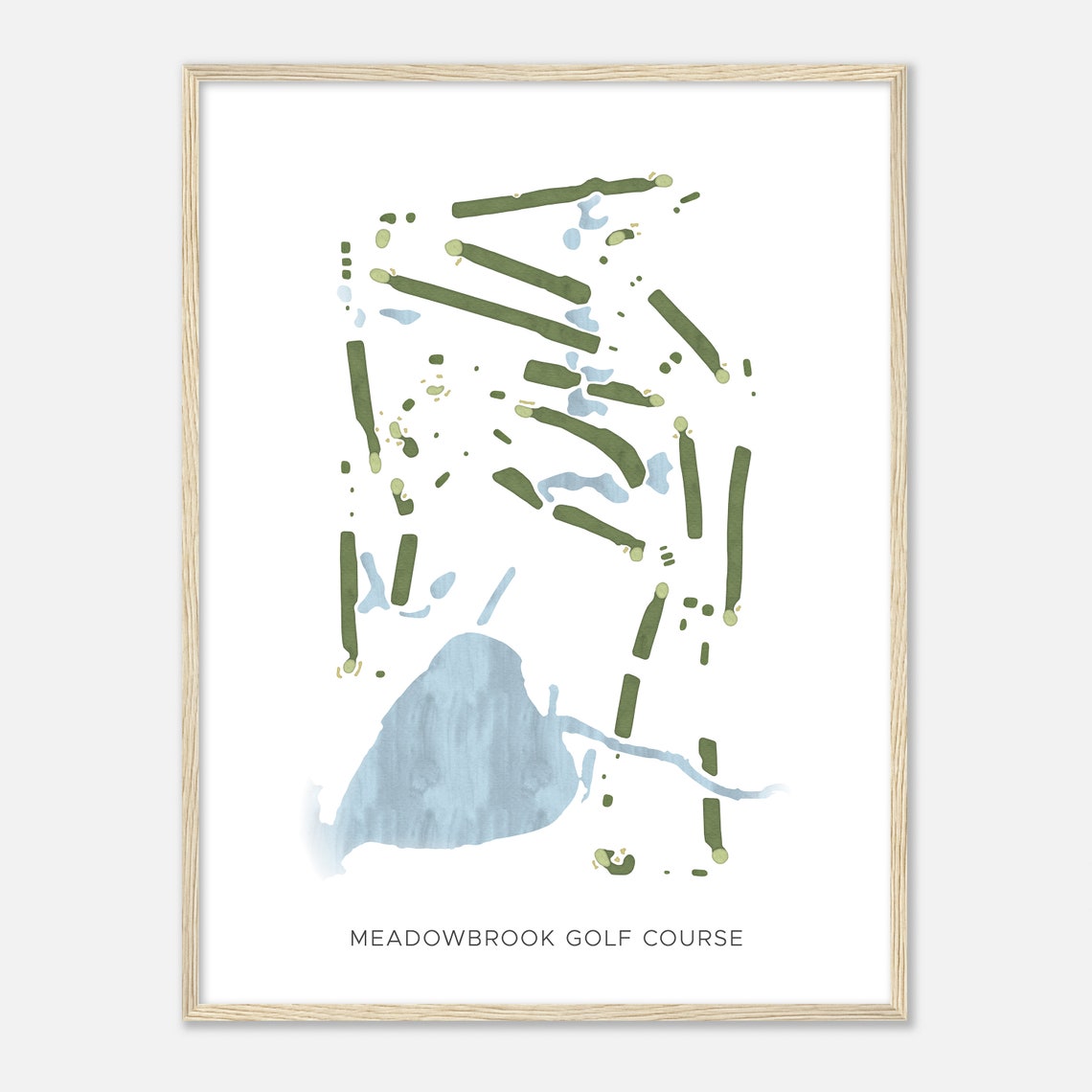 Meadowbrook Golf Course Modern Watercolor Layout Art Map Poster - Image 2