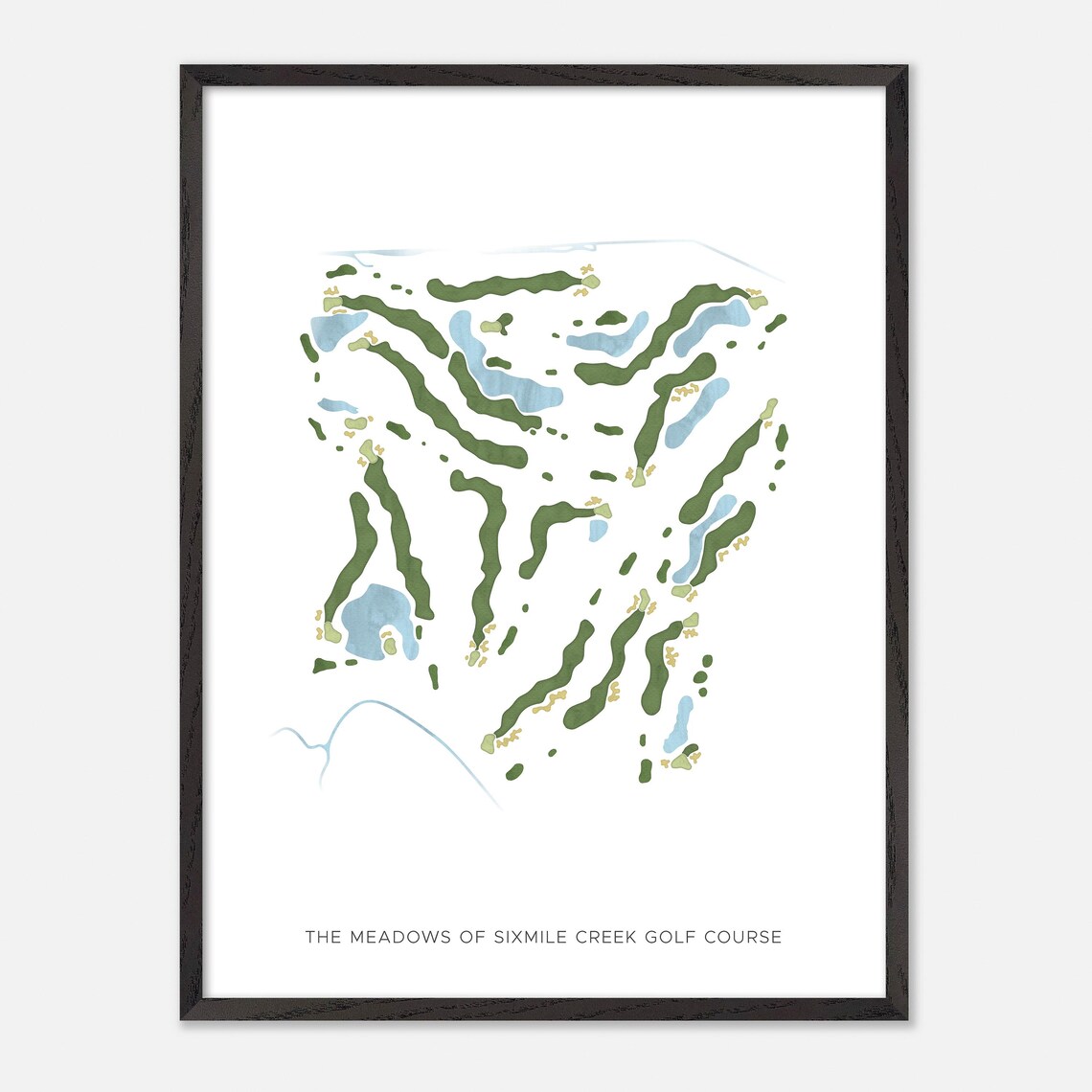 The Meadows of Sixmile Creek Golf Course Watercolor Map Poster - Image 3