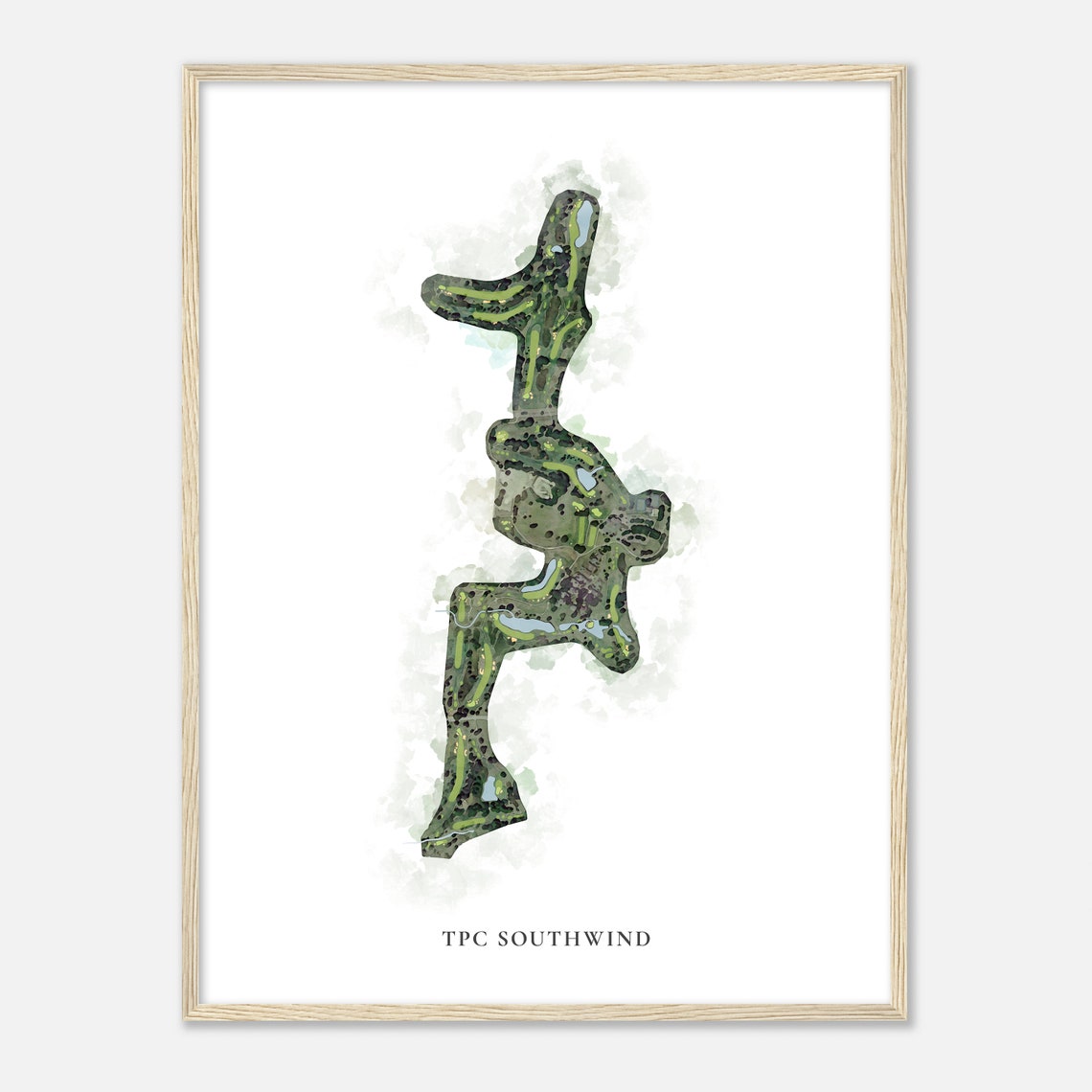 TPC Southwind Tennessee Classic Watercolor Course Map Poster