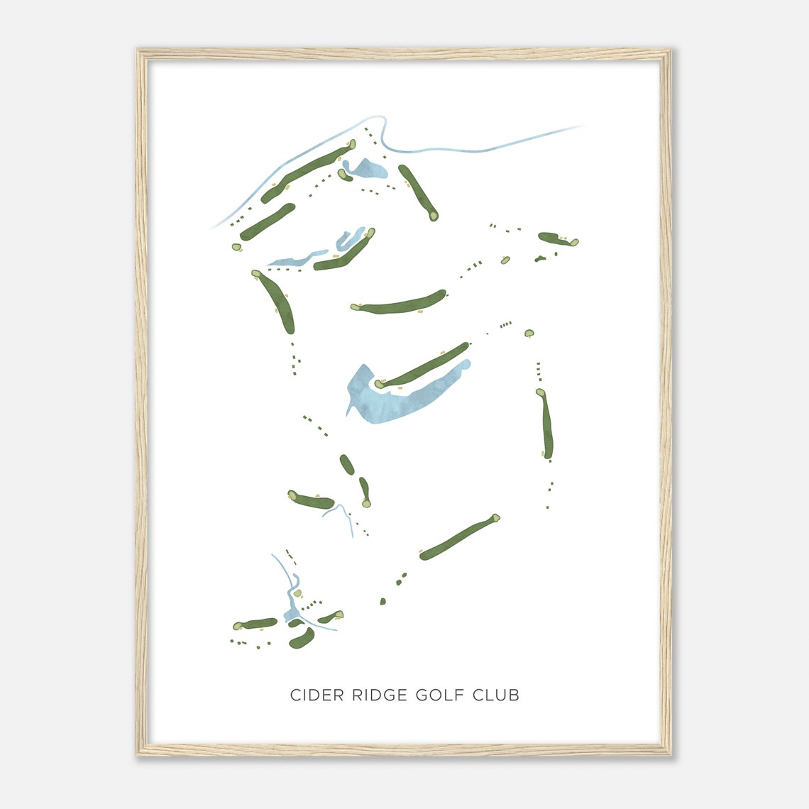 Cider Ridge Golf Club Alabama Modern Watercolor Golf Course Map Poster - Image 2