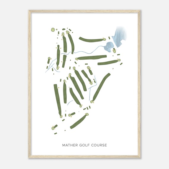 Mather Golf Course California Modern Watercolor Map Golfer Gift Golf Wall Art Golf Poster Print Course Layout